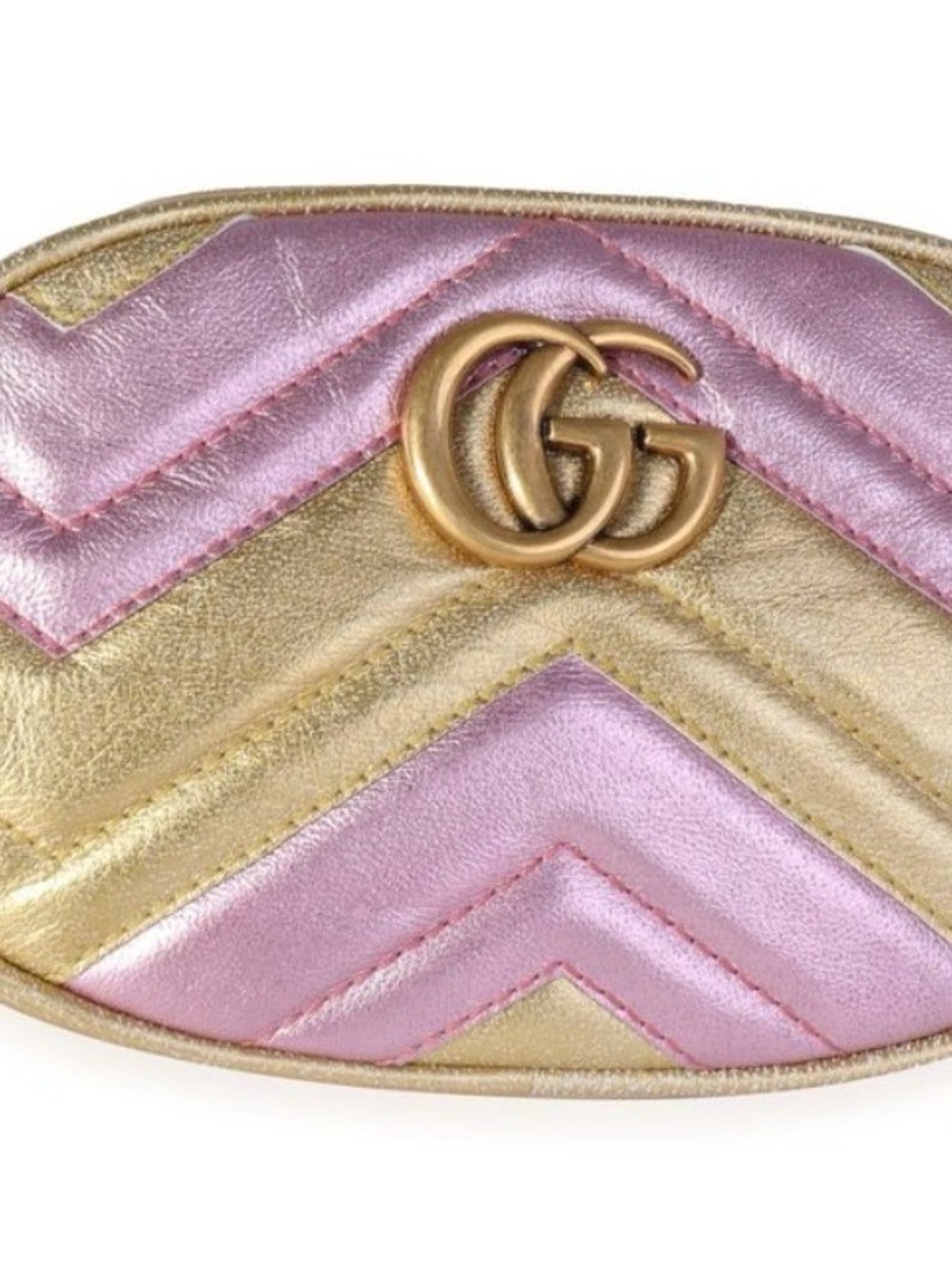 Gucci Pink and Gold Chevron Mini Belt Bag-Great condition